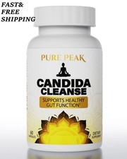 NEW Pure Peak Candida Cleanse-Boost Gut Colon Health-60 Caps - for Men Women