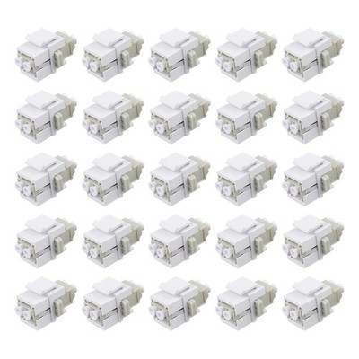 -25pcs Fiber Optic Keystone Jack Coupler LC OM1/OM2 Duplex Multimode Coupler ...