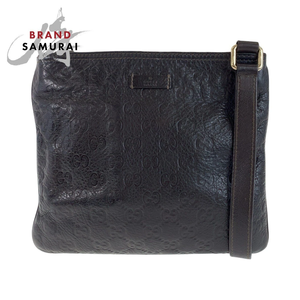 Sac bandoulière Gucci Guccishima marron or quincaillerie cuir 201538 pochette 409214