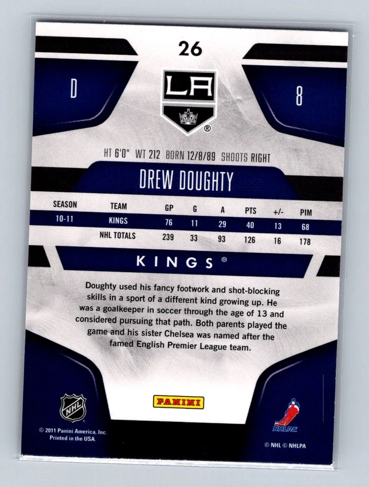 2011-12 Panini Certified #26 Drew Doughty Los Angeles Kings Totally Silver - Image 2 of 2