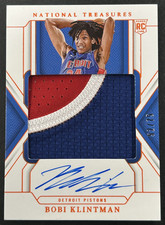 2024-25 Panini National Treasures - Bobi Klintman #139 Pistons RC Patch AUTO /75