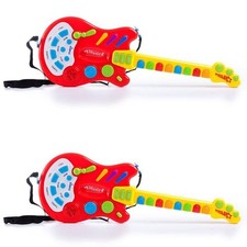 Dimple Toy Electric Guitar w/ 20 Interactive Buttons, Sounds Light Pack of 2