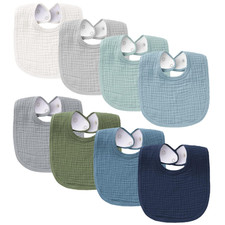 Konssy Muslin Baby Bibs 8 Pack Baby Bandana Drool Bibs Cotton for Unisex Boys an