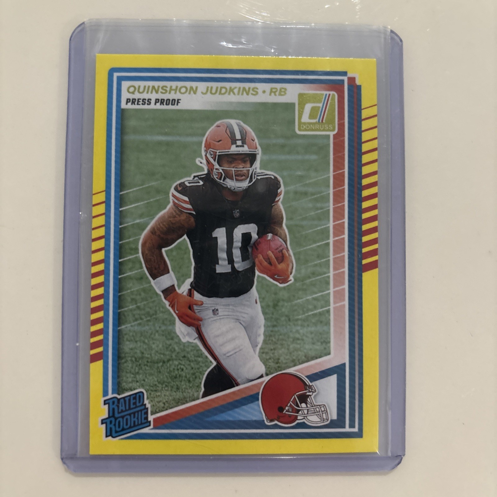 2025 Donruss Football - Quinshon Judkins - Yellow Press Proof Rated Rookie #330