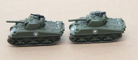 2 Galoob Military Micro Machines M4A3 Sherman Tanks Dark Green