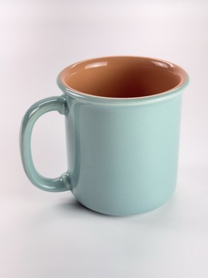 Italian Pagnossin Coffee Mug Turquoise/Teal Terracotta/salmon Tea Cup