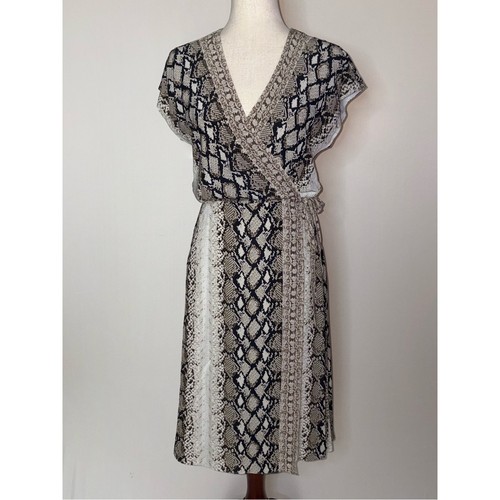 Robe portefeuille imprimée peau de serpent Joie Bethwyn taille XS - Photo 4 sur 10