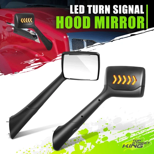 Chevron Arrow LED  Sequential Turn Signal Hood Mirror for Peterbilt 579 22-25