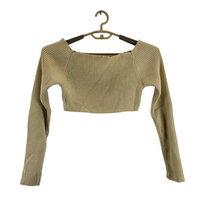 Nasty Gal Damen Crop Top Stein gerippt Meet Me in der Mitte Größe Large kostenloser Versand