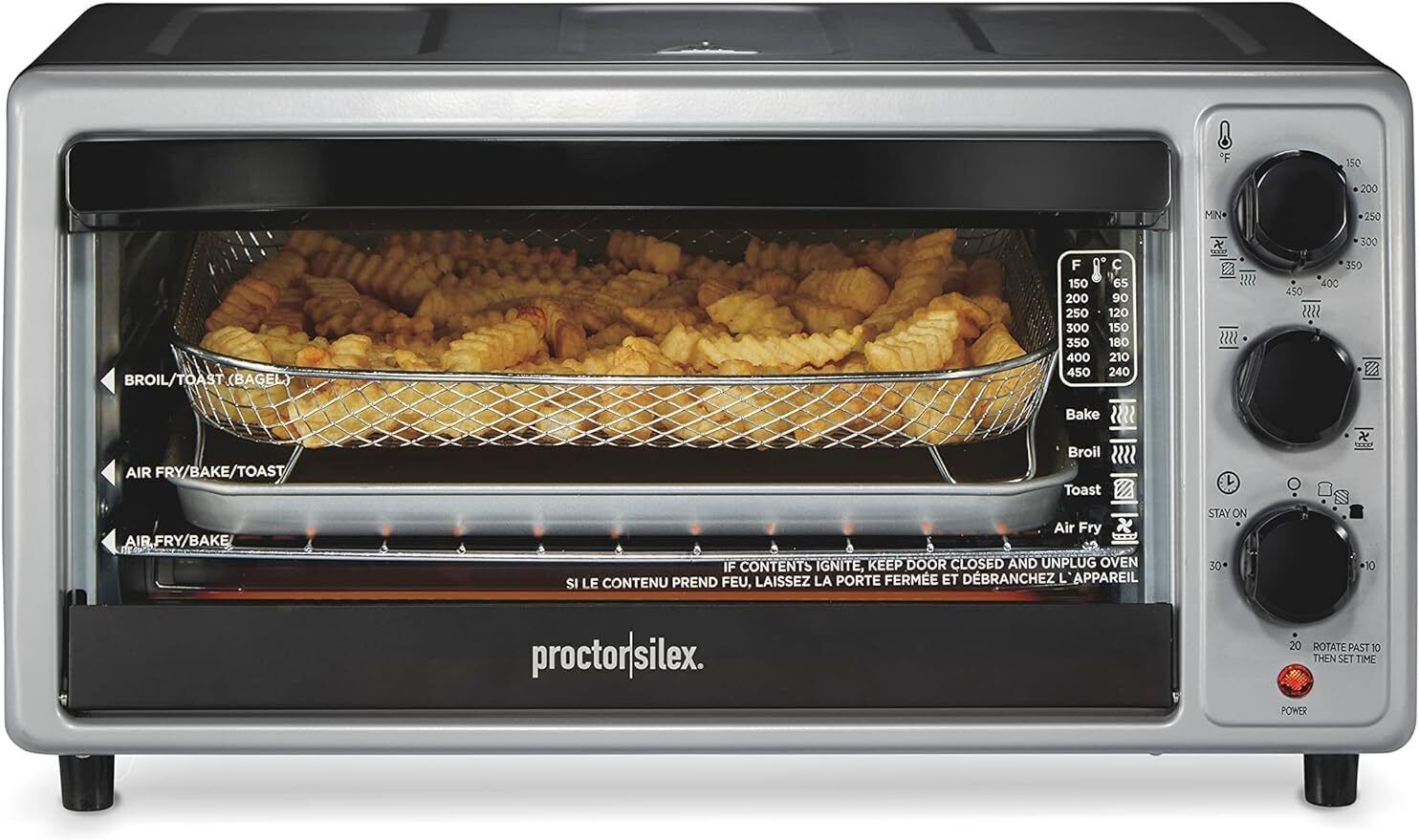 4-in-1 Toaster Oven Air Fryer with Convection Bake Broil
