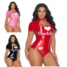 Women Lingerie Tights Bodysuit Teddy Leather Exotic Catsuit Rave Jumpsuit Show
