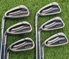 LEFT HANDED Ping G25 Blue Dot Irons 5-PW Ping CFS Regular Flex Steel Shafts