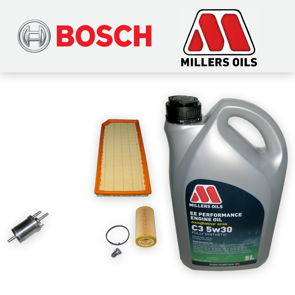 SERVICE KIT for SEAT LEON (1P) 2.0 TFSI OIL AIR FUEL FILTERS +EE OIL (2005-2012)
