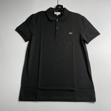 LACOSTE Regular Fit Short Sleeve Polo Shirt Men's Size S Black