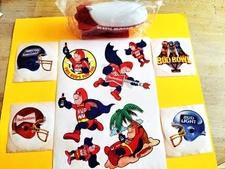 BUDWEISER BEER BUDBOWL AIRSHIP  ZEPPELIN + 6 BUDMAN and 4 BUD Stickers