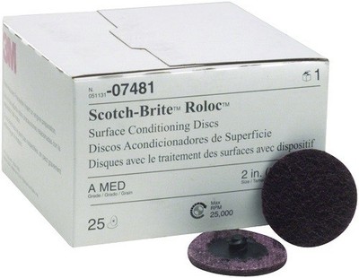 3M 07481 2'' Medium Scotch Brite Roloc Surface Conditioning Discs (3 PACK)