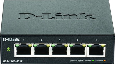 D-Link DGS-1100-05V2 5-Port Gigabit Switch Smart Managed lüfterlos Metall