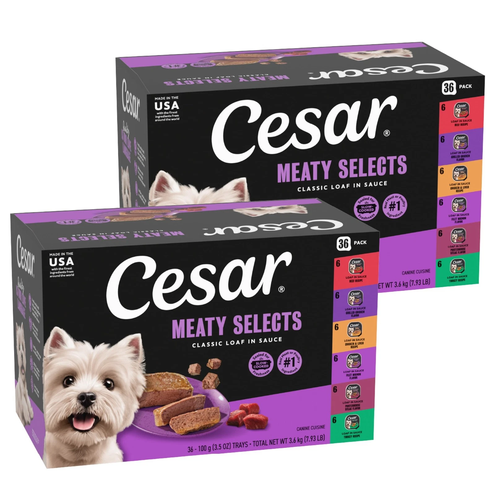 Wet Dog Food Classic Loaf in Sauce Grilled Chicken, Filet Mignon, Porterhouse...