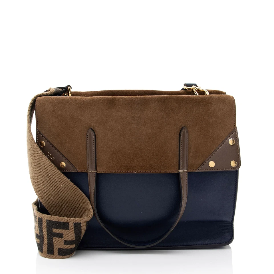 Fendi Suede Calfskin Grace Flip Tote