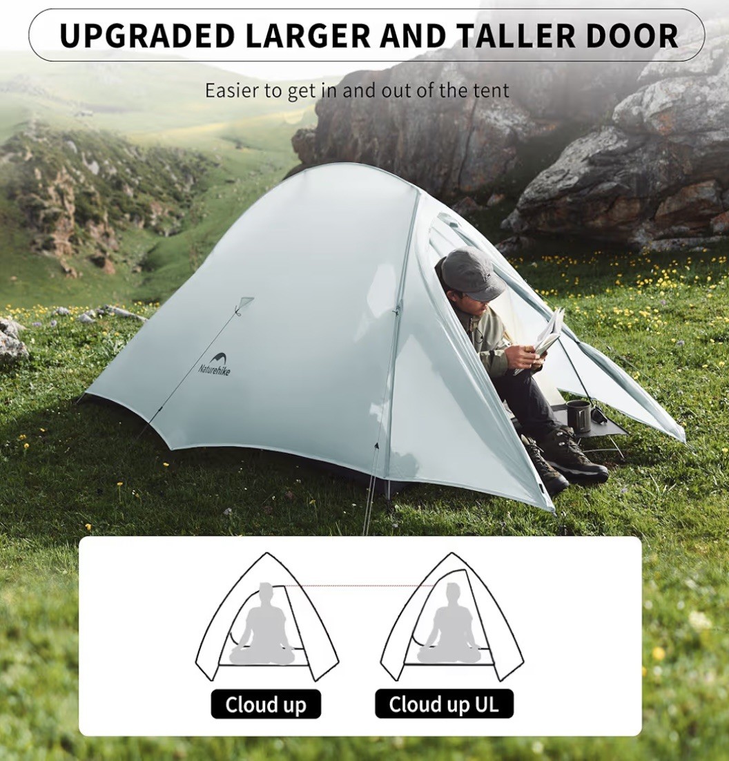 Naturehike Cloud-Up 2 Person Tent Lightweight Backpacking Tent with Footprint!