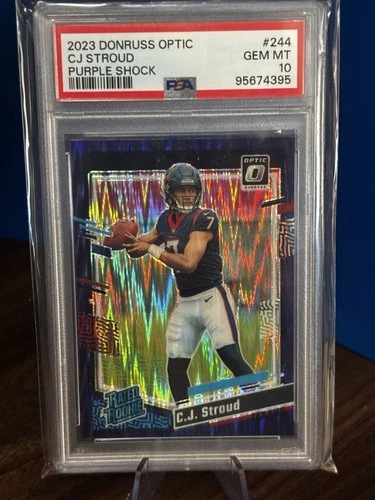 2023 Panini Donruss Optic C.J. Stroud #244 Purple Shock Prizm PSA 10