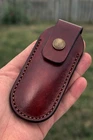 Leather Belt Pouch Sheath for Victorinox Pioneer X 93mm with Belt Clip EDC