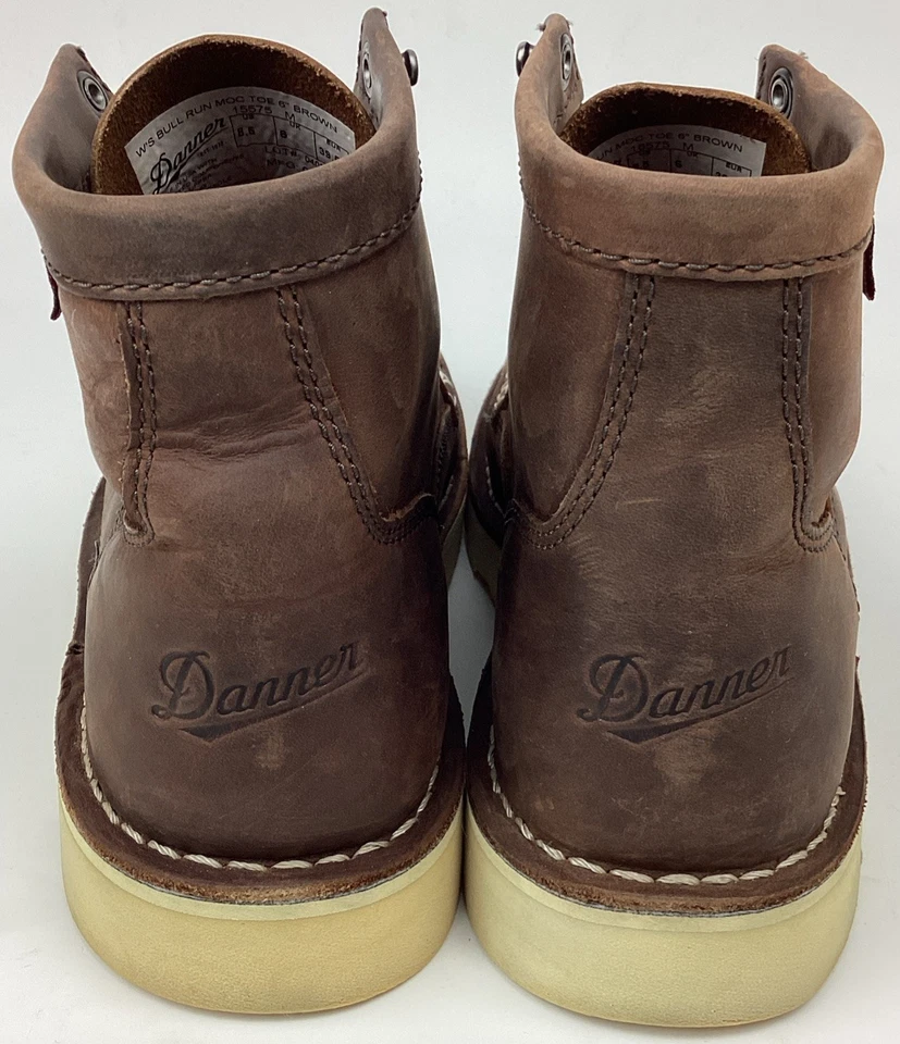 Botas de trabajo Danner para mujer de 6" de cuero Bull Run sin usar, en caja, punta suave marrón talla 8,5 M Foto 4 de 4