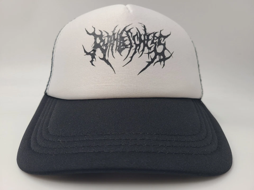Gorra de malla Ruthlessness Trucker Snapback banda de metal pesado hardcore blanca negra Foto 2 de 4