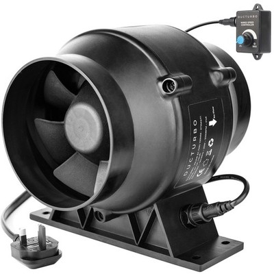 Ducturbo 4 Zoll Inline Rohrventilatoren Kunststoffgehäuse 160 CFM Lüftung UVP 47£