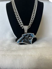Carolina Panthers Necklace 24 In Chain, Silver