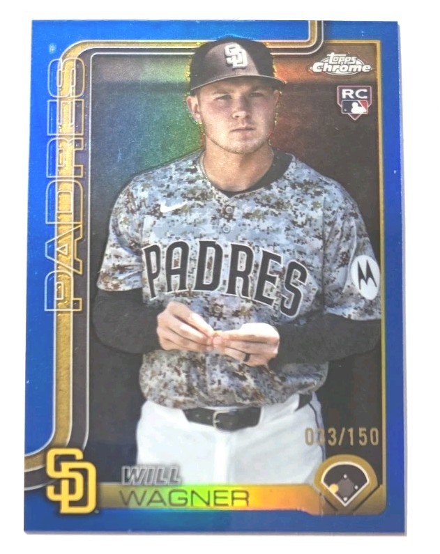 2025 Topps Chrome Update Blue Ref. /150 Will Wagner RC (PADRES) !