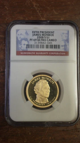 2008 S JAMES MONROE Proof Presidential Dollar PF69 UC NGC
