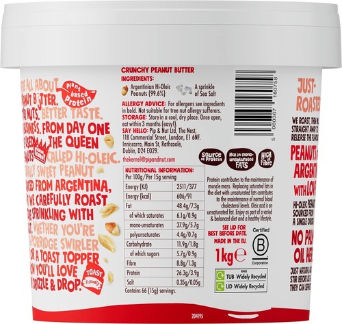Pip & Nut - Crunchy Peanut Butter 1kg | Natural Nut Butter, No Palm Oil, No High - Picture 2 of 5