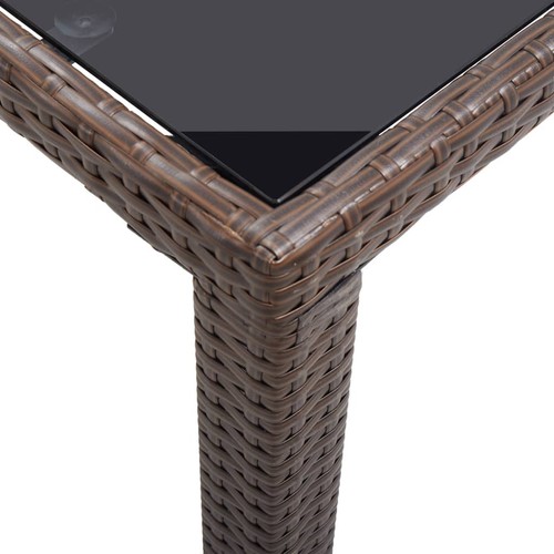 Tidyard Patio Table Brown 48.4"x23.6"x29.1" Poly Rattan, Patio Dining Table I9T6 - Picture 4 of 5
