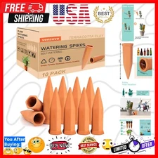 10-Pack Terracotta Self-Watering Spikes for Effortless Plant Care on Vacations
