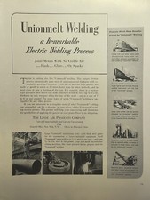 Unionmelt Welding Remarkable Electric Process Linde Air Vintage Print Ad 1940