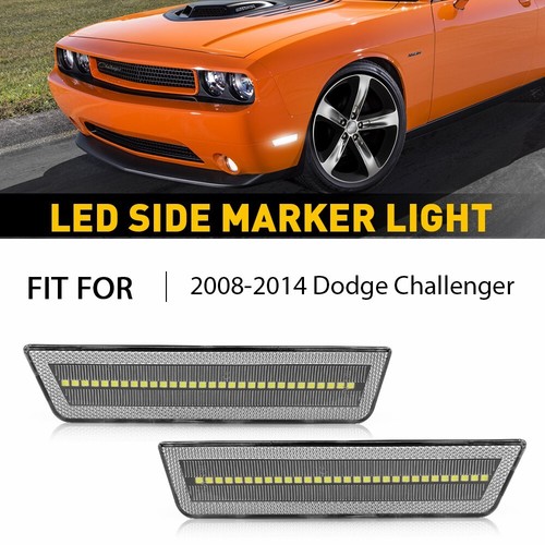 Clear White LED Front Fender Side Marker Lights For 2008-2014 Dodge Challenger C - Picture 16 of 16