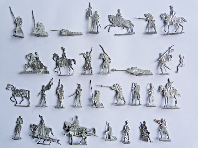 Plats d'étain 5 dragons ou cuirassiers guerre de 1870 - flat tin - zinnfiguren