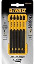 DEWALT ACCESSORIES DWA3PH2IR5 3.5" Impact #2 Phil Bit, 5 Piece (1 Pack)