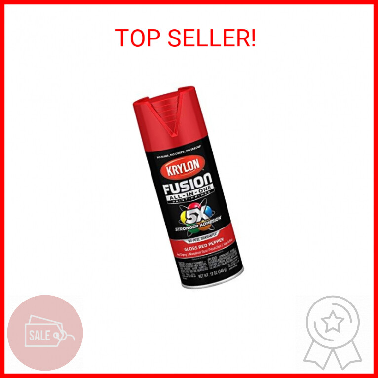 12 oz Krylon K02720007 Red Pepper Fusion All-In-One Paint & Primer Spray Paint,
