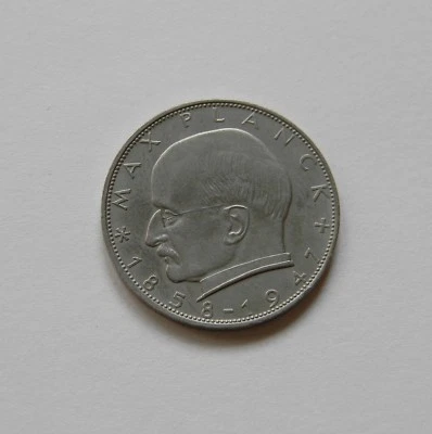 BRD: 2 DM 1963 J "MAX PLANCK", J. 392, fast stempelglanz - Bild 1 von 2