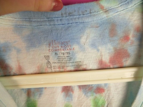 VINTAGE Tie-Dye Mens Womens Pastel Green Oversize 90s T-Shirt Tee Top L XL 20 18 - Picture 5 of 12