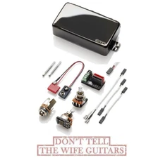 EMG H BLACK CHROME ACTIVE HUMBUCKER SIZED SINGLE COIL SHORT SHAFT POTS & WIRING