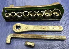 Hex Drive Socket Wrench Set 12 Piece Duro Indestro Pat.#1788535 vintage