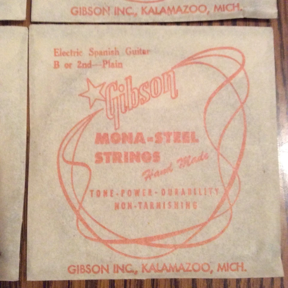 Vintage NOS Gibson Electric Spanish Guitar B Stings Lot Of 4 - Image 3 of 4