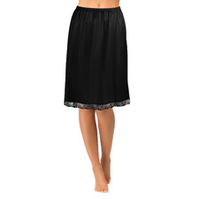 Vanity Fair Daywear Solutions 100 Nylon Black Half Slip Size Medium Length 24"