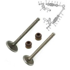 Intake & Exhaust Valves W/ Seal Kit For Yamaha YFM80 Badger 80 Raptor 80 YFM 80W