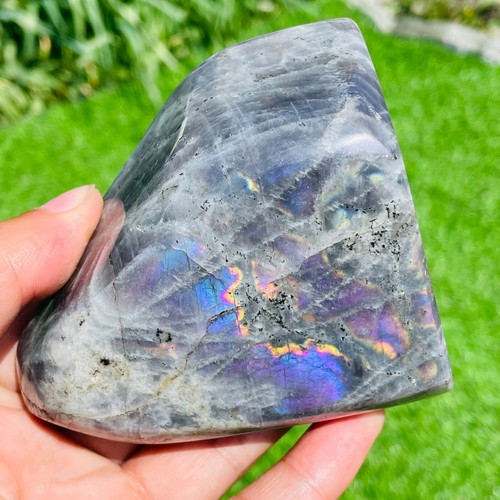 472g Natural Purple Gorgeous Labradorite Quartz Crystal Display Specimen Healing - Picture 5 of 12