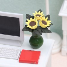 1:12 Scale Dollhouse Miniatures Flowers Sunflower Potted Plants Resin Handmade