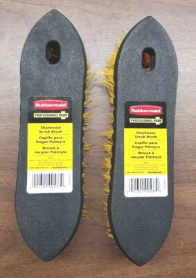Rubbermaid Sharknose Scrub Brush Pro Plus Cleaning Flat Handle Palmyra 2 PACK